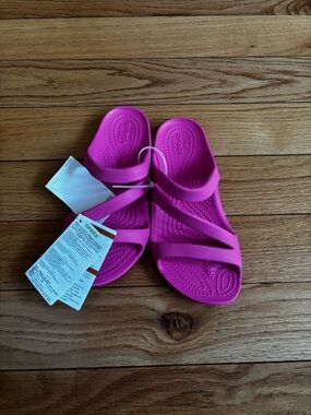 CROCS Vibrant Pink Women's Double-Strap Slide Sandals